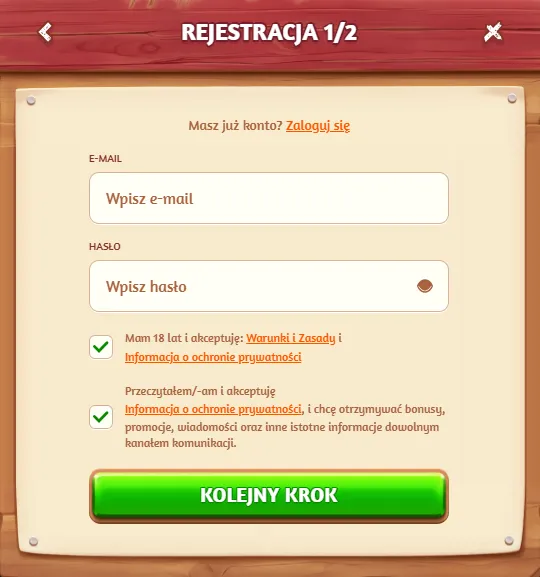 Rejestracja w Billybets